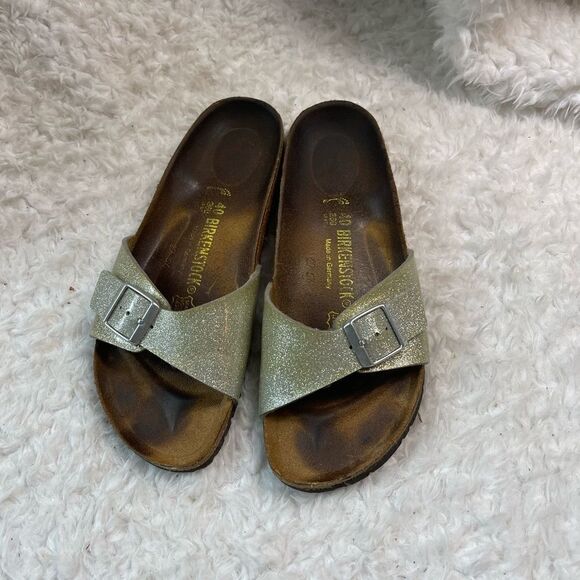 Birkenstock Madrid Matte Metallic glitter silver and Gold silver buckle … - Picture 7 of 10